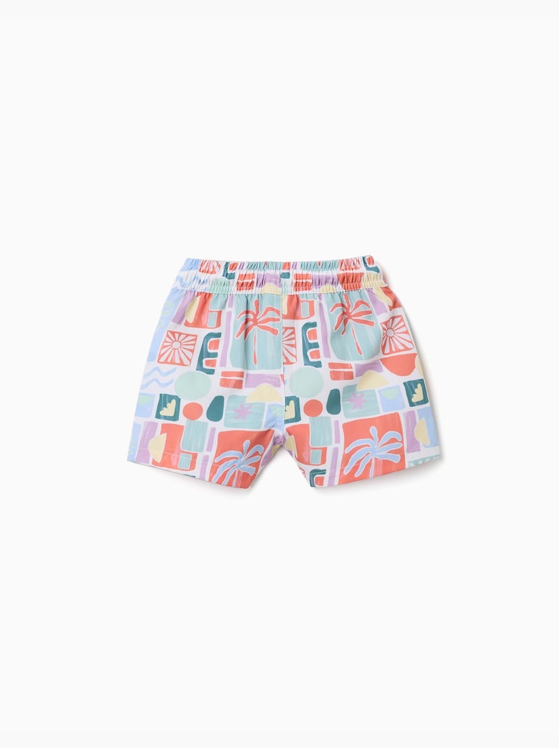 Pantaloncini da bagno con stampa colorata e coulisse Nero Arancione - Kiabi