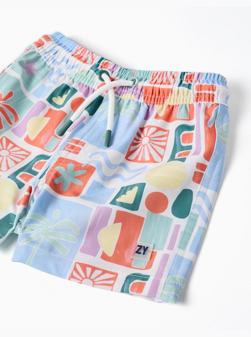 Pantaloncini da bagno con stampa colorata e coulisse Nero Arancione - Kiabi