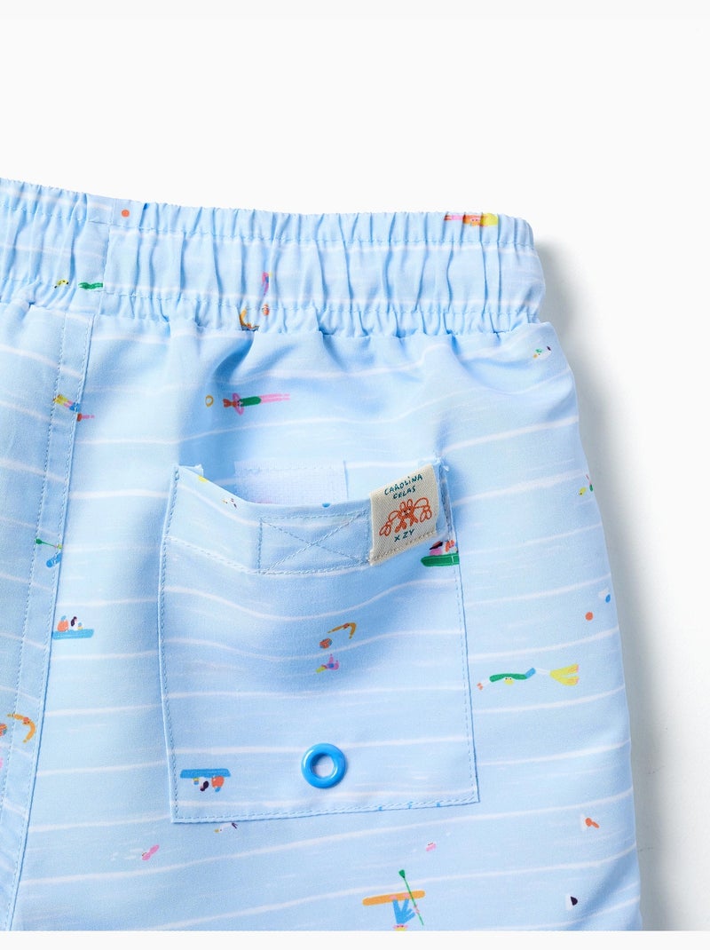 Pantaloncini da bagno stampati Carolina Celas x Zippy Blu chiaro - Kiabi