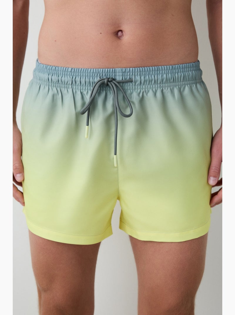 Pantaloncini da bagno uomo a righe sfumate penti Blu Giallo - Kiabi