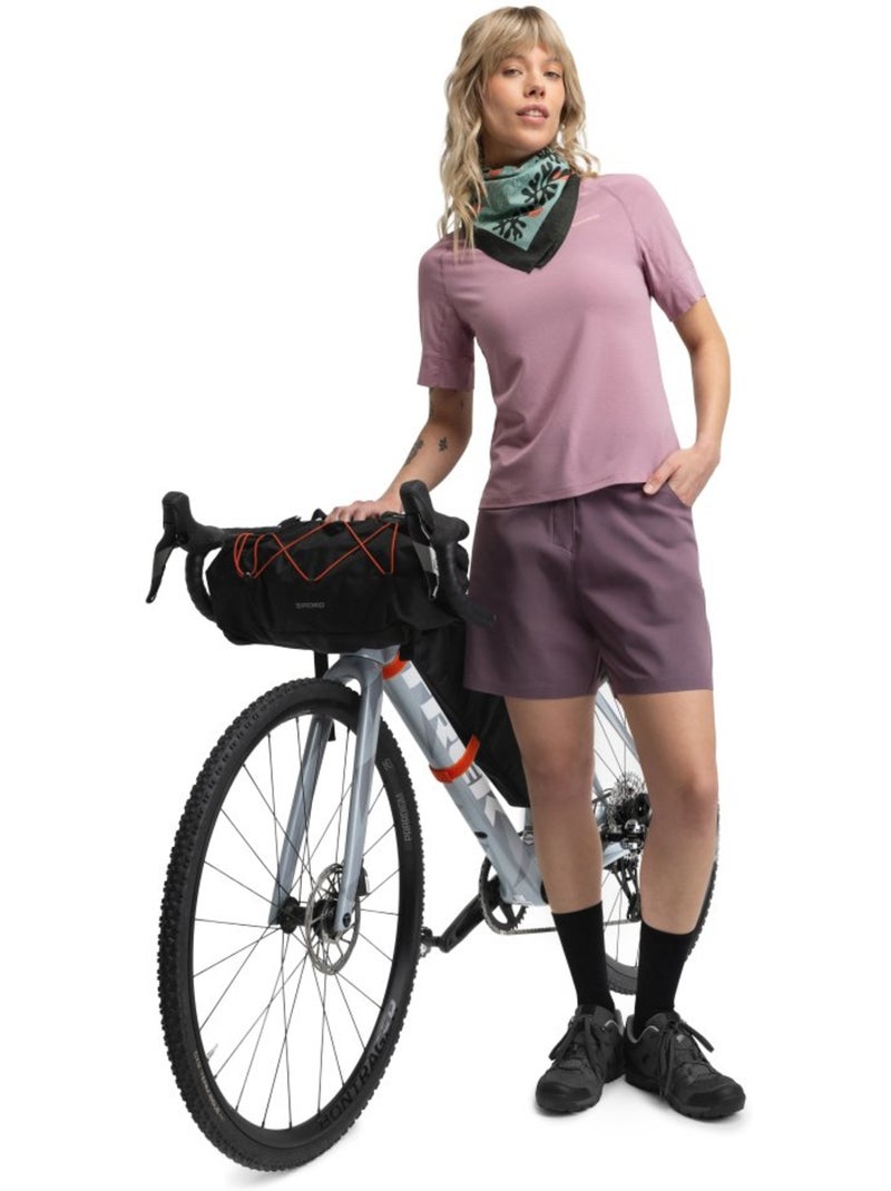 Pantaloncini da bikepacking da donna ciclismo donna turf Viola - Kiabi