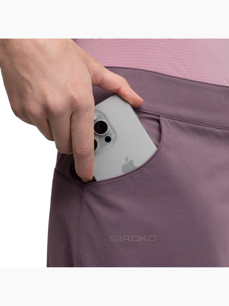 Pantaloncini da bikepacking da donna ciclismo donna turf Viola - Kiabi