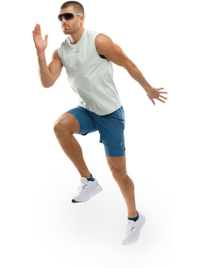 Pantaloncini da corsa 2 in 1 da uomo fitness uomo admix Blu - Kiabi