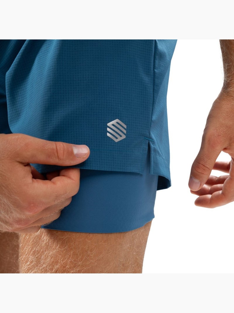 Pantaloncini da corsa 2 in 1 da uomo fitness uomo admix Blu - Kiabi