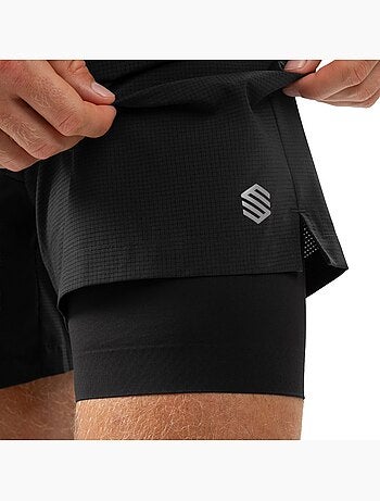 Pantaloncini da corsa 2 in 1 da uomo fitness uomo admix
