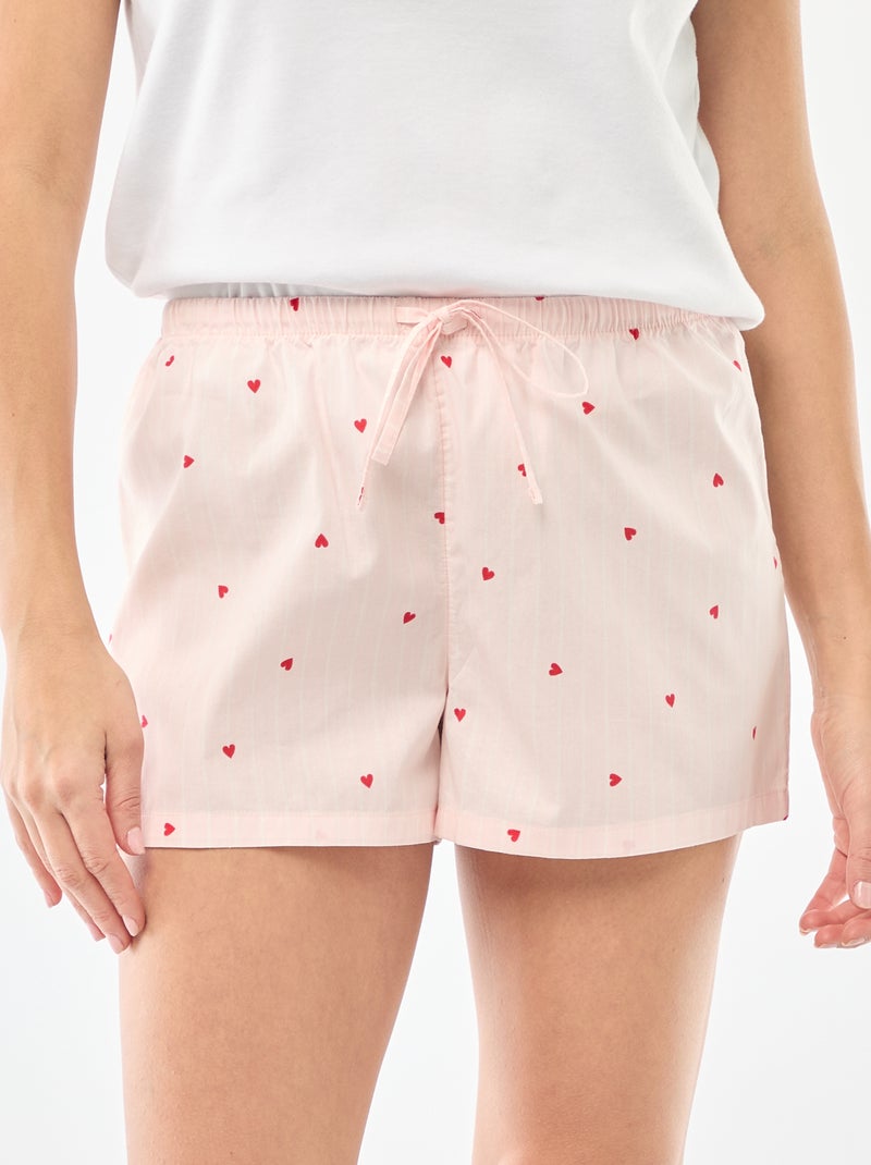 Pantaloncini da pigiama in popeline Rosa - Kiabi