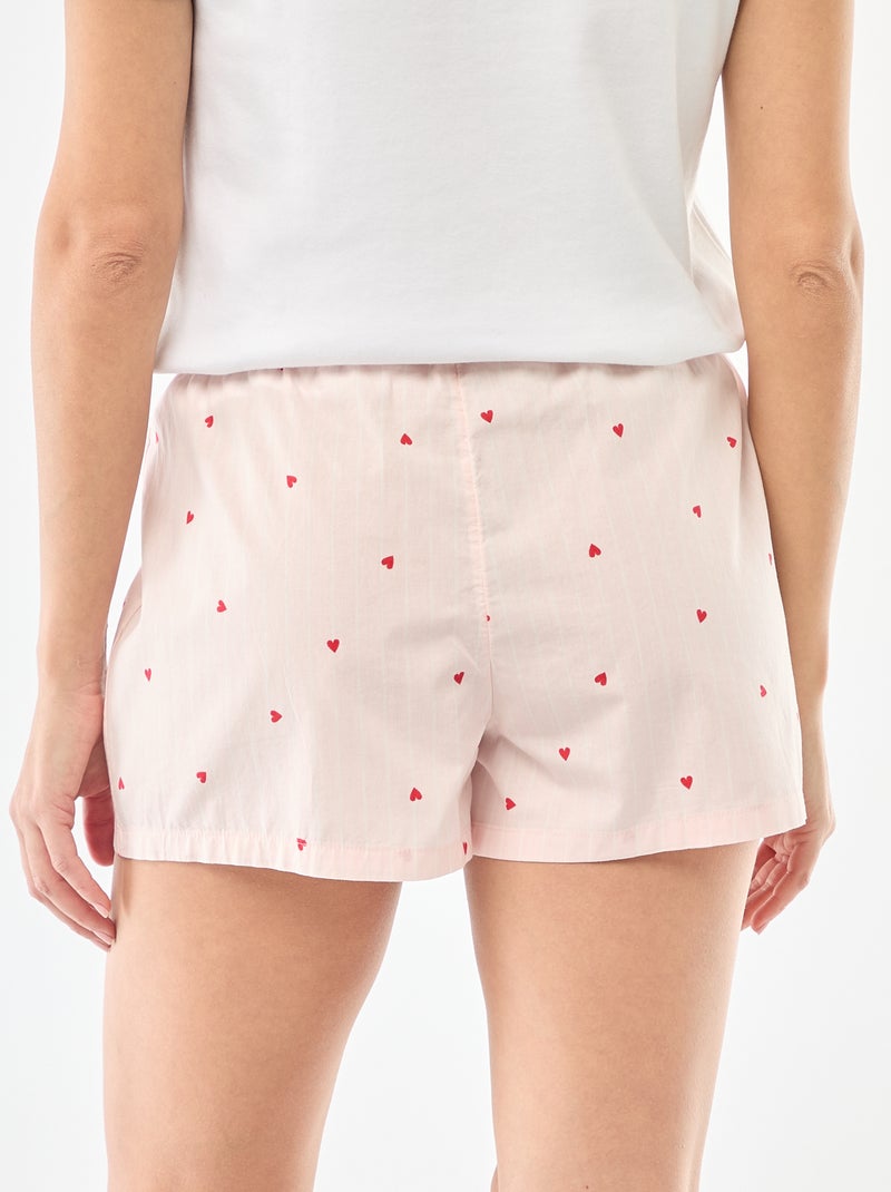 Pantaloncini da pigiama in popeline Rosa - Kiabi