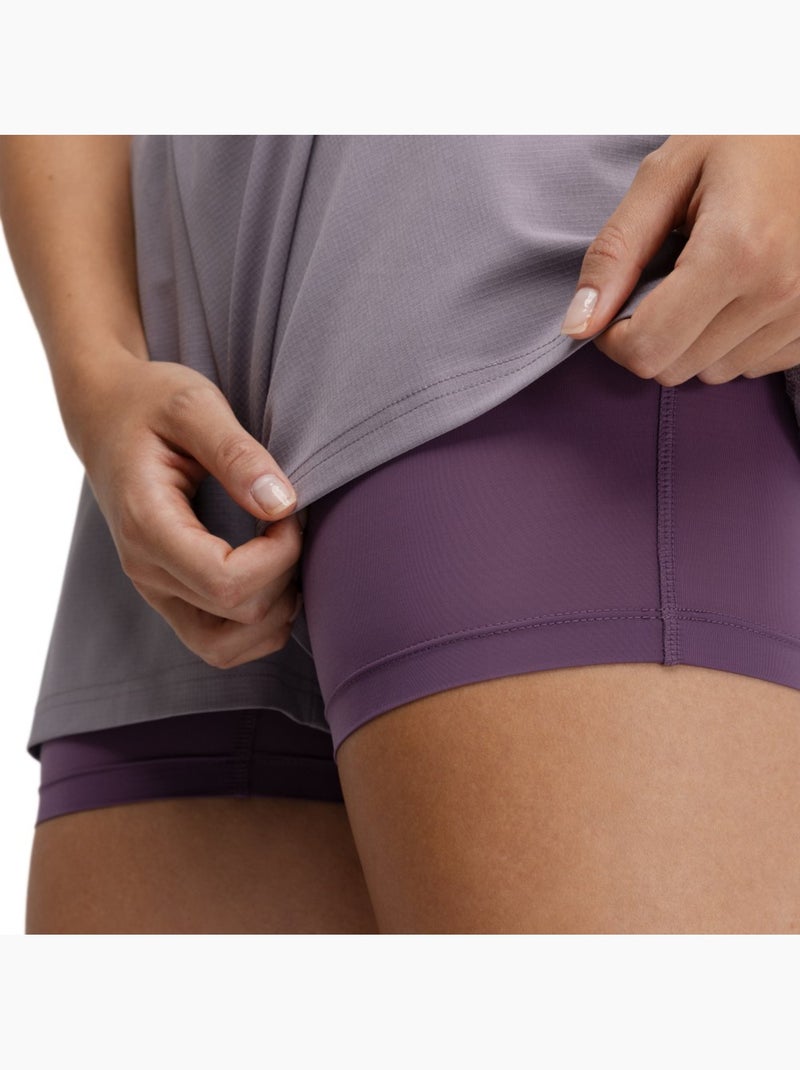 Pantaloncini da trail running 2 in 1 da donna escursionismo donna araroa lilac Viola - Kiabi