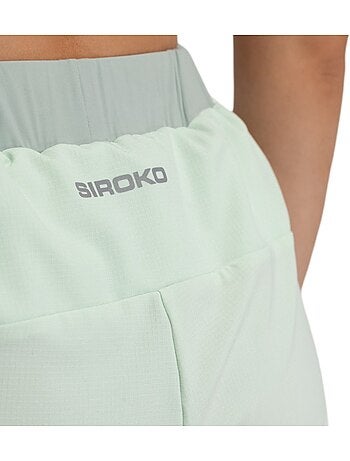 Pantaloncini da trail running 2 in 1 da donna escursionismo donna araroa mint