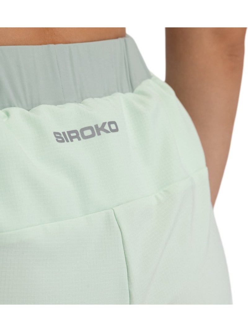 Pantaloncini da trail running 2 in 1 da donna escursionismo donna araroa mint Verde - Kiabi
