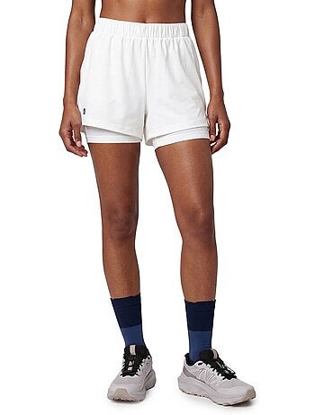 Pantaloncini da trail running 2 in 1 da donna escursionismo donna araroa-w