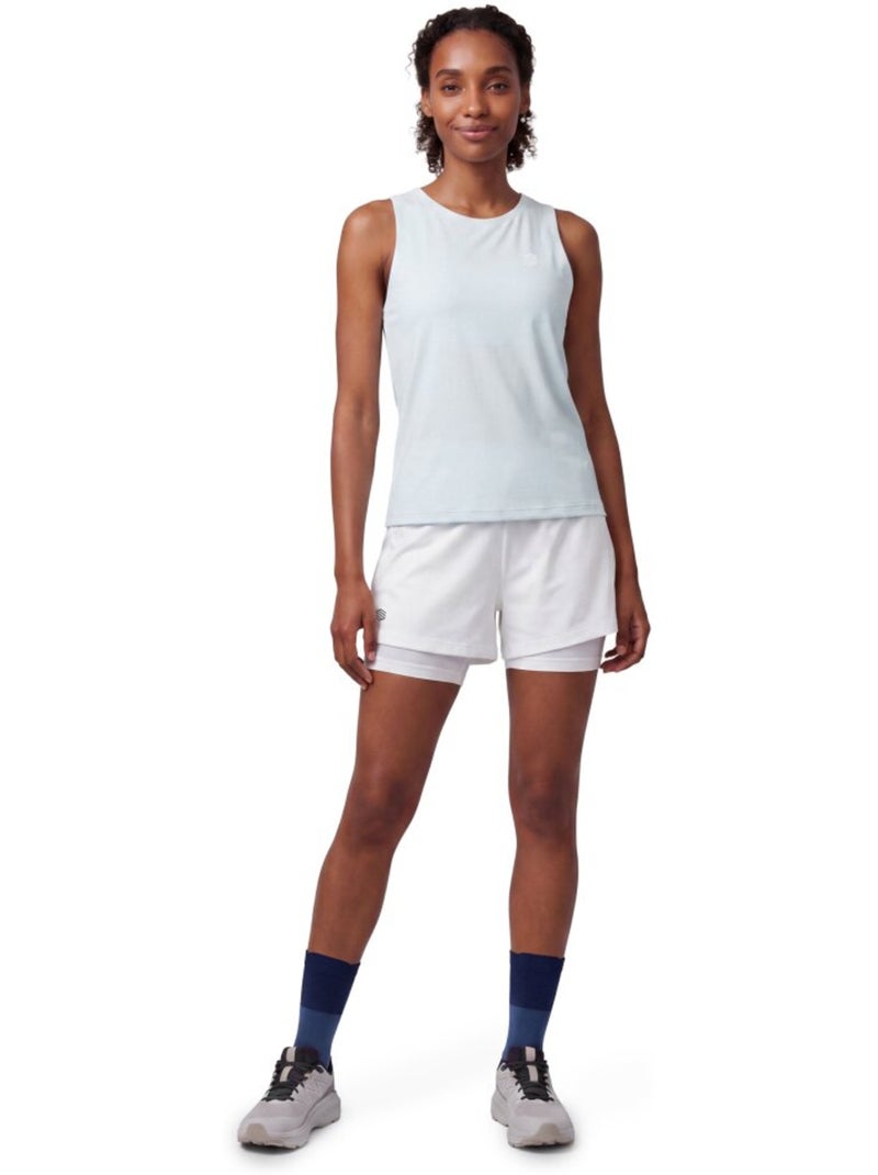 Pantaloncini da trail running 2 in 1 da donna escursionismo donna araroa-w Bianco - Kiabi