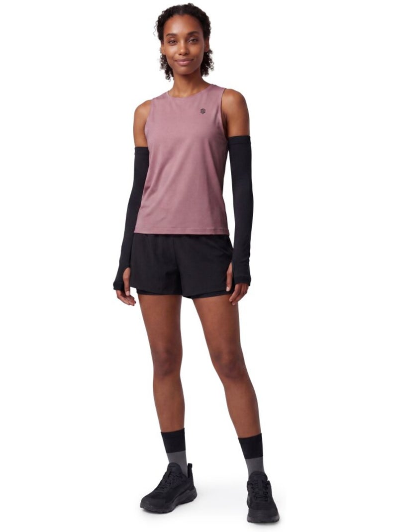 Pantaloncini da trail running 2 in 1 da donna escursionismo donna araroa-w Nero - Kiabi
