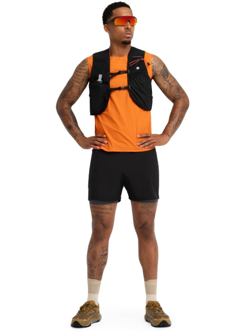 Pantaloncini da trail running 2 in 1 da uomo escursionismo uomo overland Nero - Kiabi