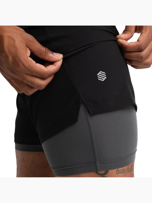 Pantaloncini da trail running 2 in 1 da uomo escursionismo uomo overland - Kiabi