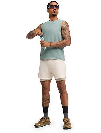 Pantaloncini da trail running 2 in 1 da uomo escursionismo uomo overland stone
