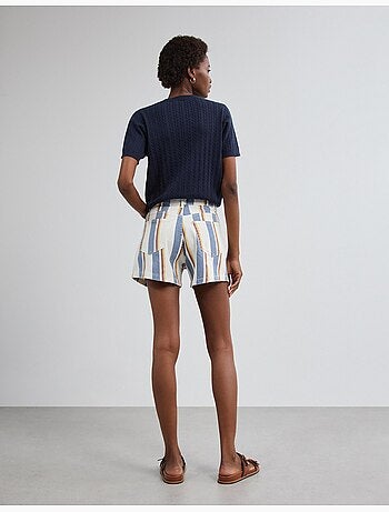 Pantaloncini di jeans a righe, mo fashion