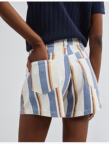 Pantaloncini di jeans a righe, mo fashion