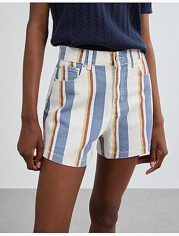 Pantaloncini di jeans a righe, mo fashion