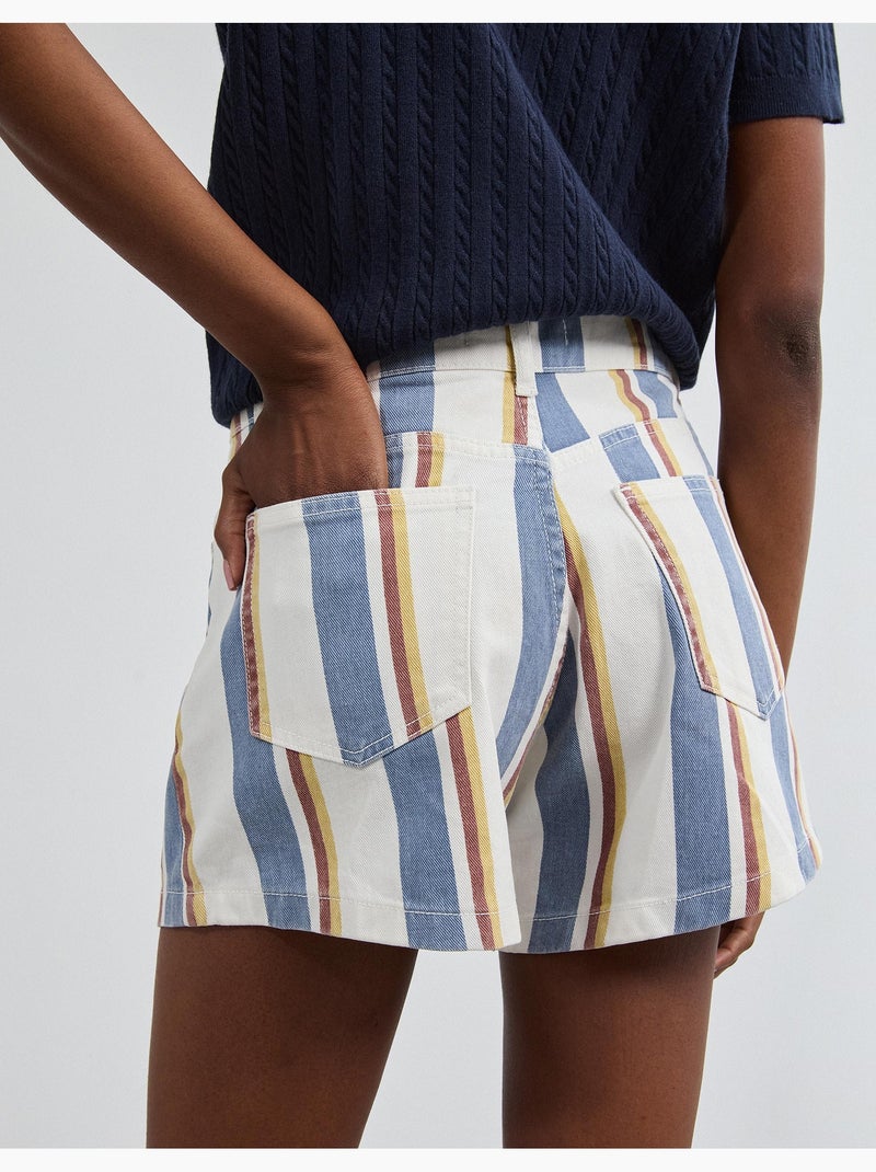 Pantaloncini di jeans a righe, mo fashion Blu - Kiabi