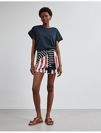 Pantaloncini di jeans a righe, mo fashion