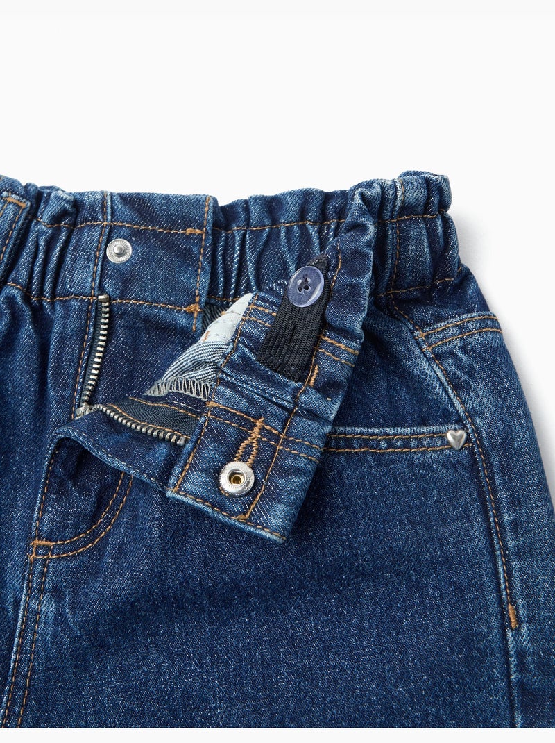 Pantaloncini di jeans a sacchi di carta, mo fashion Blu - Kiabi