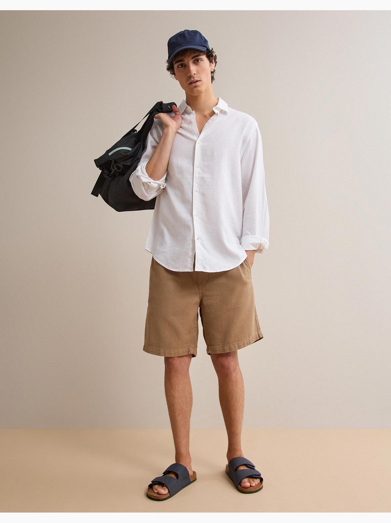 Pantaloncini di lino, MO Fashion Marrone - Kiabi