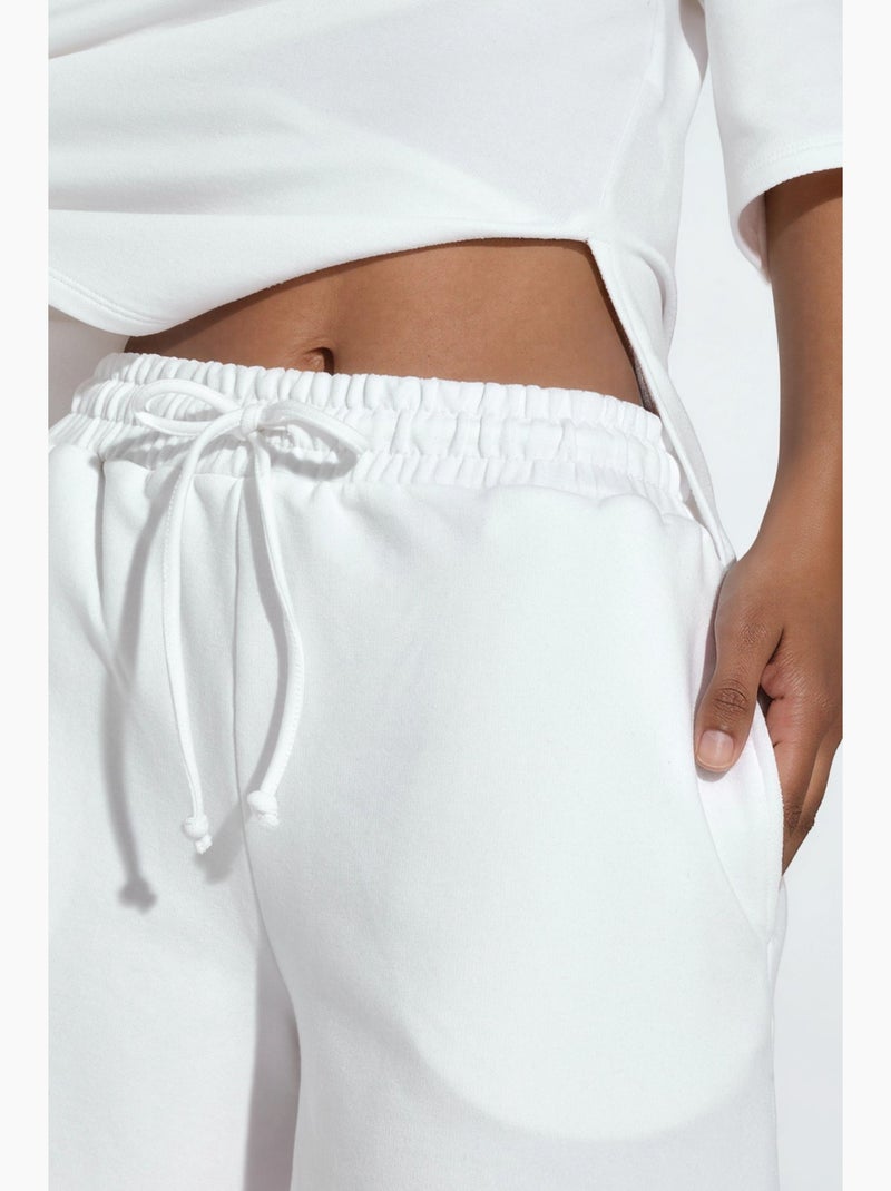 Pantaloncini felpati con coulisse a vita media busem Bianco - Kiabi