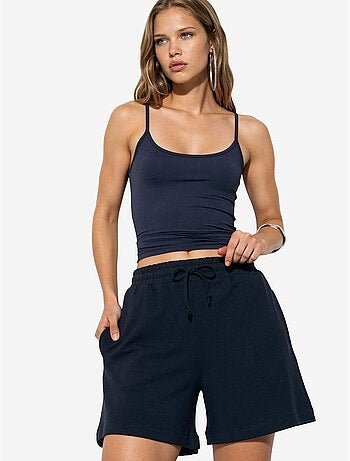 Pantaloncini felpati con coulisse a vita media busem