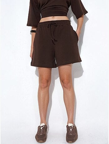 Pantaloncini felpati con coulisse a vita media busem