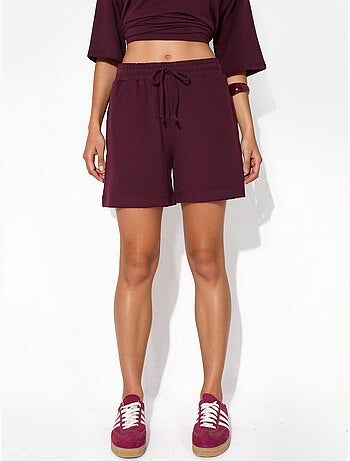Pantaloncini felpati con coulisse a vita media busem