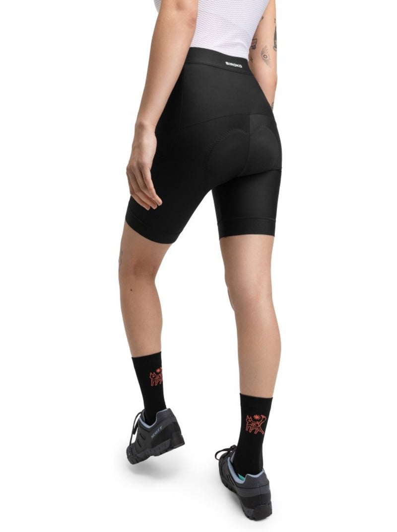 Pantaloncini imbottiti da bikepacking da donna ciclismo donna roam Nero - Kiabi