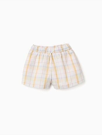 Pantaloncini in cotone a quadri con coulisse B&S