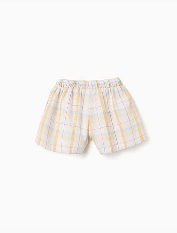 Pantaloncini in cotone a quadri con coulisse B&S