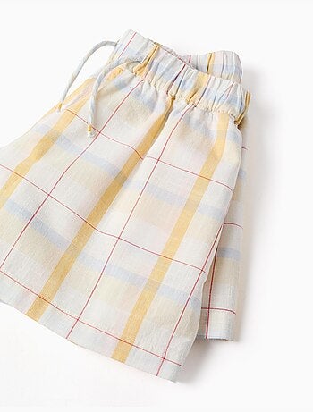 Pantaloncini in cotone a quadri con coulisse B&S