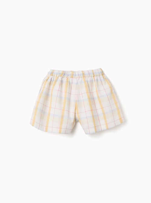 Pantaloncini in cotone a quadri con coulisse B&S - Kiabi