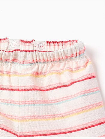 Pantaloncini in cotone a righe con cintura elastica