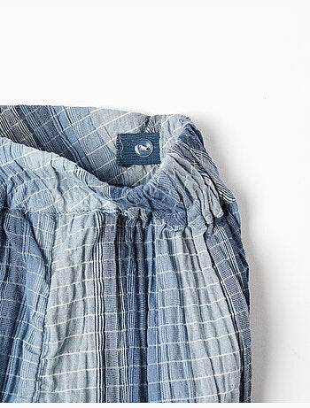 Pantaloncini in cotone a righe con cintura elastica