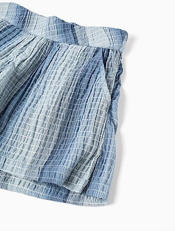 Pantaloncini in cotone a righe con cintura elastica