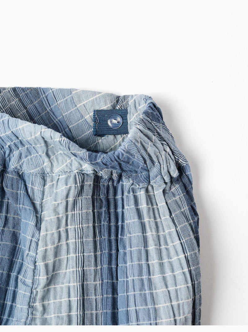 Pantaloncini in cotone a righe con cintura elastica Blu chiaro - Kiabi