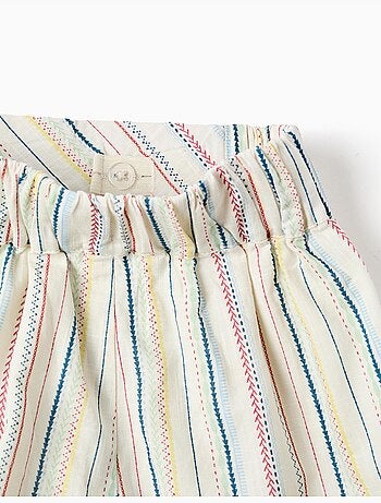 Pantaloncini in cotone con a righe etniche B&S