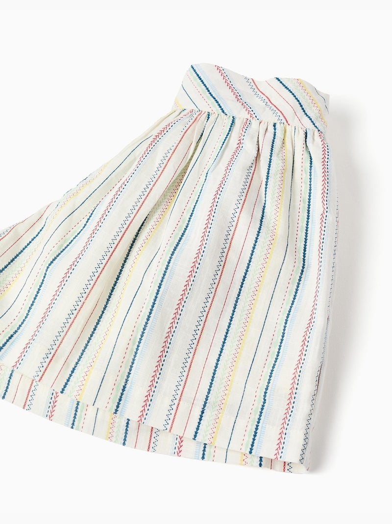 Pantaloncini in cotone con a righe etniche B&S Bianco - Kiabi