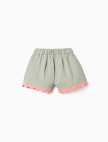 Pantaloncini in cotone con bordo ric rac