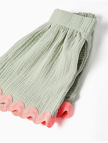 Pantaloncini in cotone con bordo ric rac