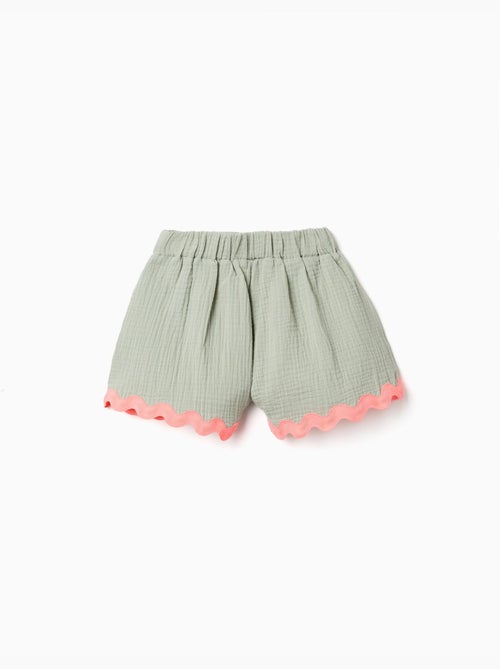 Pantaloncini in cotone con bordo ric rac - Kiabi