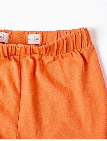 Pantaloncini in cotone con cintura elastica e orlo arricciato