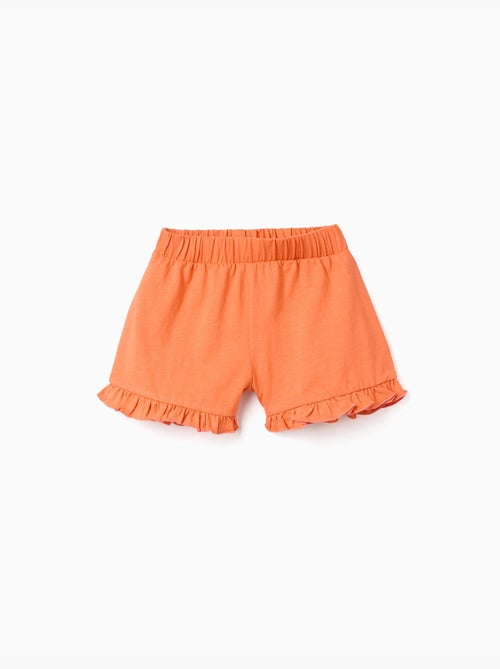 Pantaloncini in cotone con cintura elastica e orlo arricciato - Kiabi