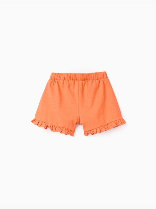 Pantaloncini in cotone con cintura elastica e orlo arricciato - Kiabi