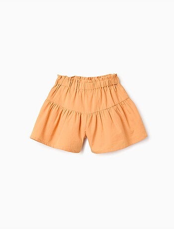 Pantaloncini in cotone con fodera e vita paperbag