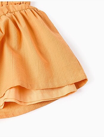 Pantaloncini in cotone con fodera e vita paperbag